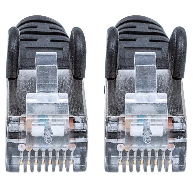 Intellinet Network Patch Cable, Cat6, 15m, juoda, varis, S/FTP, LSOH / LSZH, PVC, RJ45, auksuoti kontaktai, apsaugotas nuo užkliuvimo, su gaubtuku, viso gyvenimo garantija