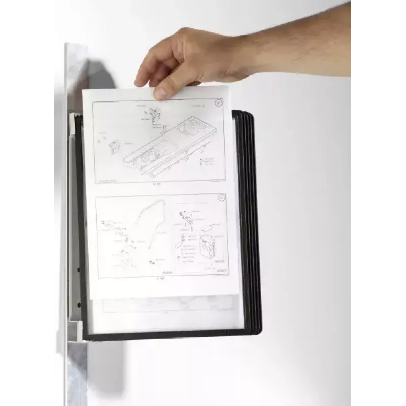 Durable Vario magnet wall 5 dokumentų stovas A4 portretui magnetinis su 5 SHERPA plokštėmis