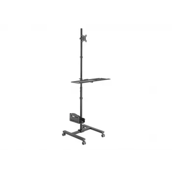 Multimedijos vežimėlis Equip 17 inch–32 inch vieno monitoriaus mobili darbo stotis