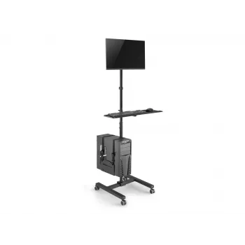 Multimedijos vežimėlis Equip 17 inch–32 inch vieno monitoriaus mobili darbo stotis