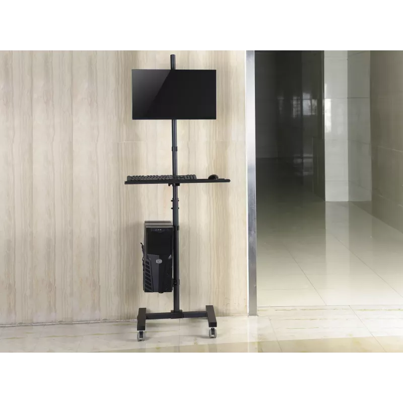 Multimedijos vežimėlis Equip 17 inch–32 inch vieno monitoriaus mobili darbo stotis