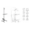 Multimedijos vežimėlis Equip 17 inch–32 inch vieno monitoriaus mobili darbo stotis