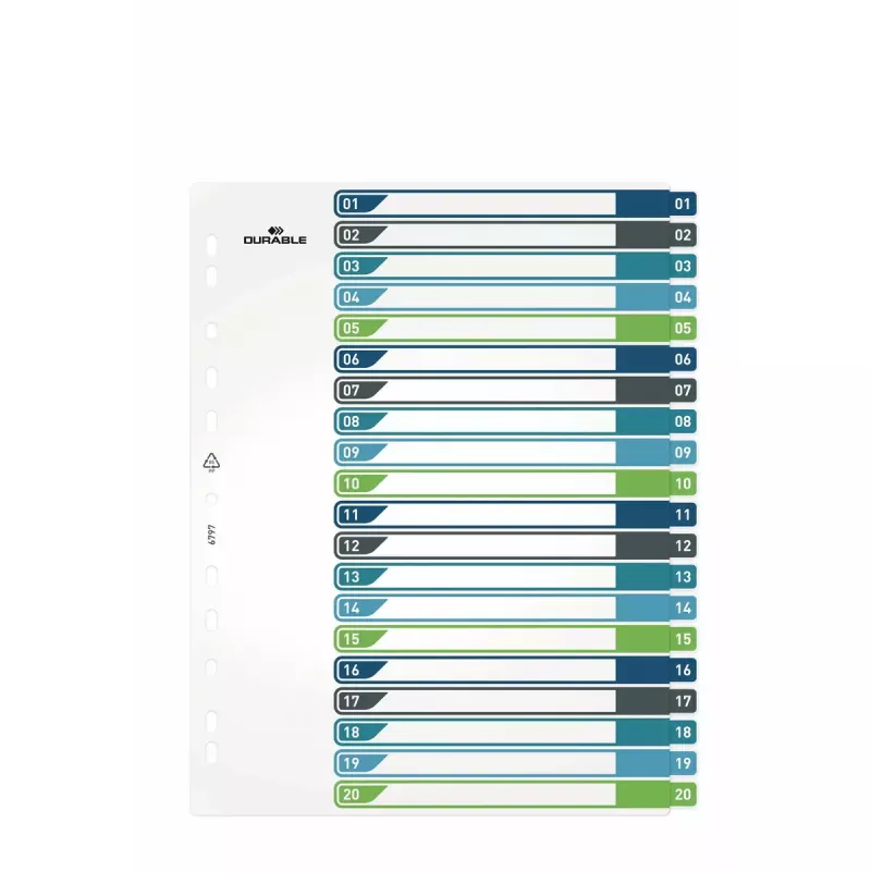 Blank tab index Durable 679727 Daugiaspalvis Polipropilenas 245x305 mm