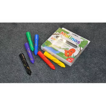 Crayon Malinos 301036 6 vnt. Įvairiaspalviai Juoda Mėlyna Žalia Raudona Violetinė Geltona