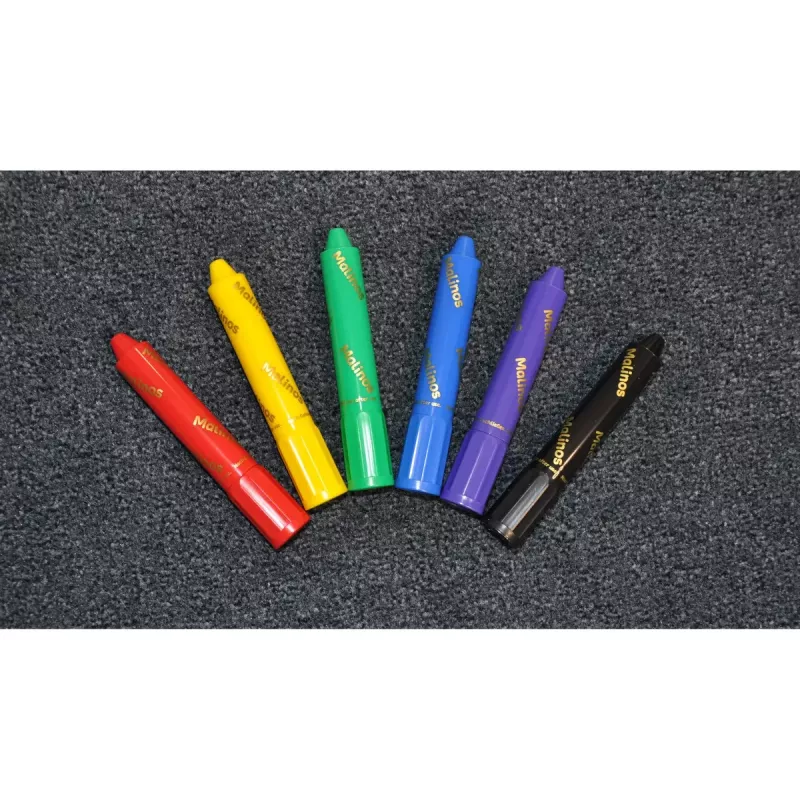 Crayon Malinos 301036 6 vnt. Įvairiaspalviai Juoda Mėlyna Žalia Raudona Violetinė Geltona