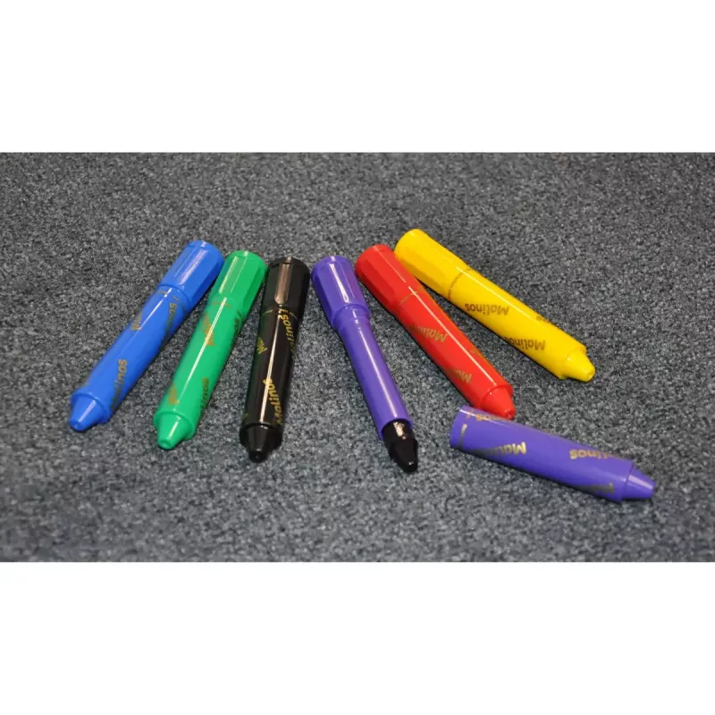 Crayon Malinos 301036 6 vnt. Įvairiaspalviai Juoda Mėlyna Žalia Raudona Violetinė Geltona