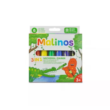 Crayon Malinos 301036 6 vnt. Įvairiaspalviai Juoda Mėlyna Žalia Raudona Violetinė Geltona