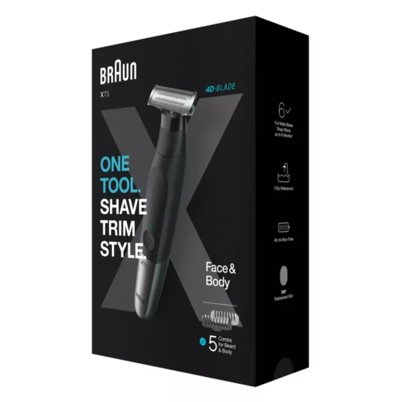 Braun XT5100 plaukų kirpimo mašinėlė / skutimosi aparatas, juoda, sidabrinė