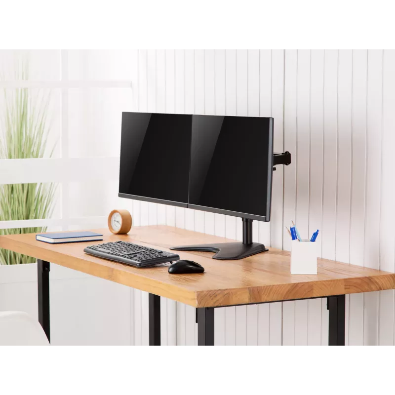 Equip 17-32 colių ekonominis dviejų monitorių stalviršinis stovas
