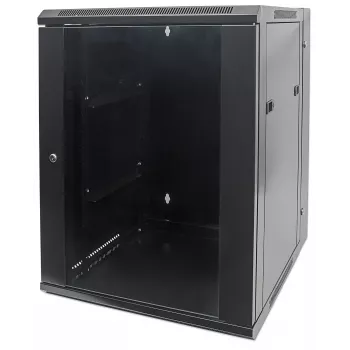 Intellinet 19 colių tinklo spinta - montuojama ant sienos (dviguba sekcija, išsukama), 15U, 550 mm gylio, juoda, surinkta, maks. 30 kg
