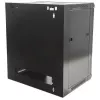 Intellinet 19 colių tinklo spintelė - sieninė (standartinė), 15U, 450mm gylio, juoda, išardoma, maks. 60kg, metalinės ir stiklo durelės, galinė panelė, nuimami šonai, tinka naudoti ant stalo ar grindų, naudingasis gylis nuo 260mm iki 350mm, sieninio monta