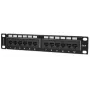 Intellinet Patch Panel, Cat6, 10 colių, UTP, 1U, 12 prievadų, juodas