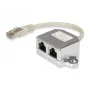2 prievadų Cat.5e RJ45 skirstytuvas Equip 127608, sidabrinis