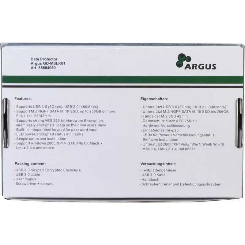 SSD dėklas Inter-Tech GD-MSLK01