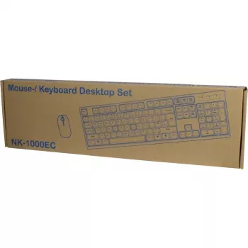 Klaviatūra Inter-Tech NK-1000EC su pele, biuro USB, QWERTY, juoda