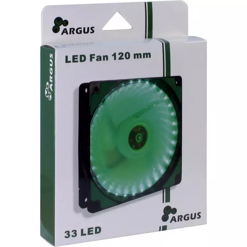 Ventiliatorius Inter-Tech L-12025 korpuso 12 cm juodas žalias