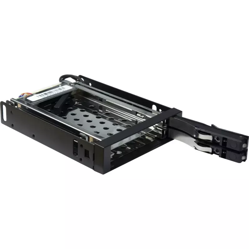 Inter-Tech ST-2523 Black – karštai keičiamas dviejų 2,5 inch diskų korpusas 3,5 inch lizdui