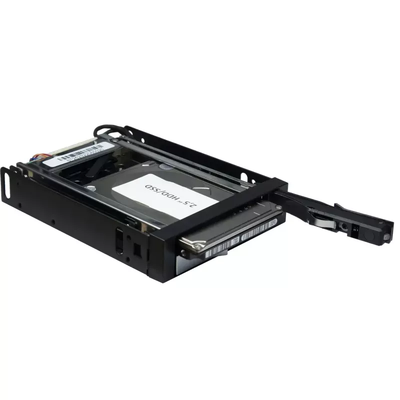 Inter-Tech ST-2523 Black – karštai keičiamas dviejų 2,5 inch diskų korpusas 3,5 inch lizdui