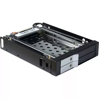 Inter-Tech ST-2523 Black – karštai keičiamas dviejų 2,5 inch diskų korpusas 3,5 inch lizdui
