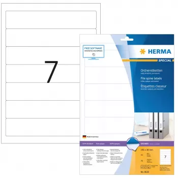 HERMA A4 etiketės failų nugarėlėms 192x38 mm 70 vnt.