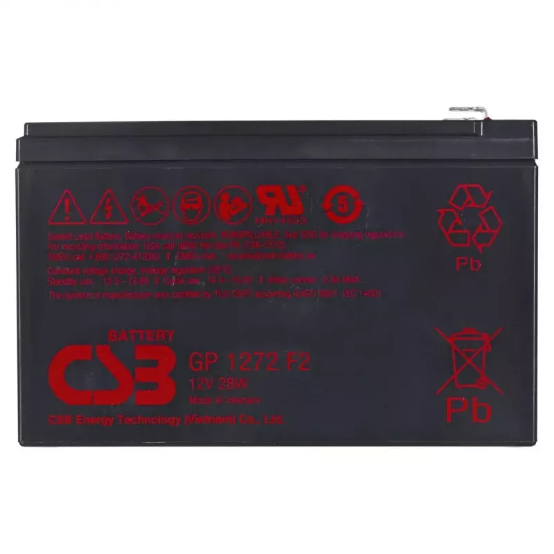 Švino rūgšties baterija HITACHI GP1272F2 12V 7,2Ah UPS ir atsarginiam maitinimui, FASTON 250
