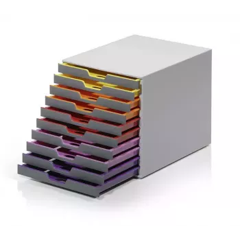 Dėžė dokumentams Durable VARICOLOR 10 plastikinė, 10 spalvotų stalčių, C4