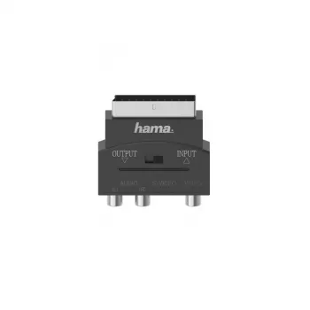 Hama 00205268 vaizdo kabelio adapteris S-VHS 3 x RCA + SCART (21 kontaktų) juodas