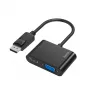 Adapteris Hama 00200334 vaizdo kabeliui DisplayPort HDMI + VGA (D-Sub) juodas