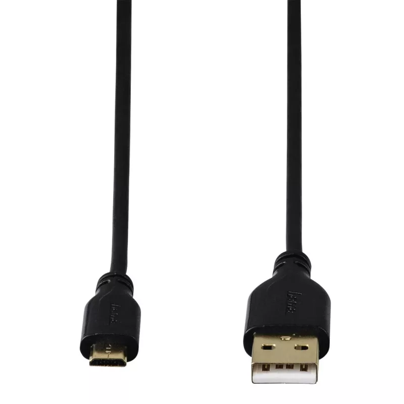 Hama 0,75 m USB 2.0 A – Micro-USB B laidas, juodas