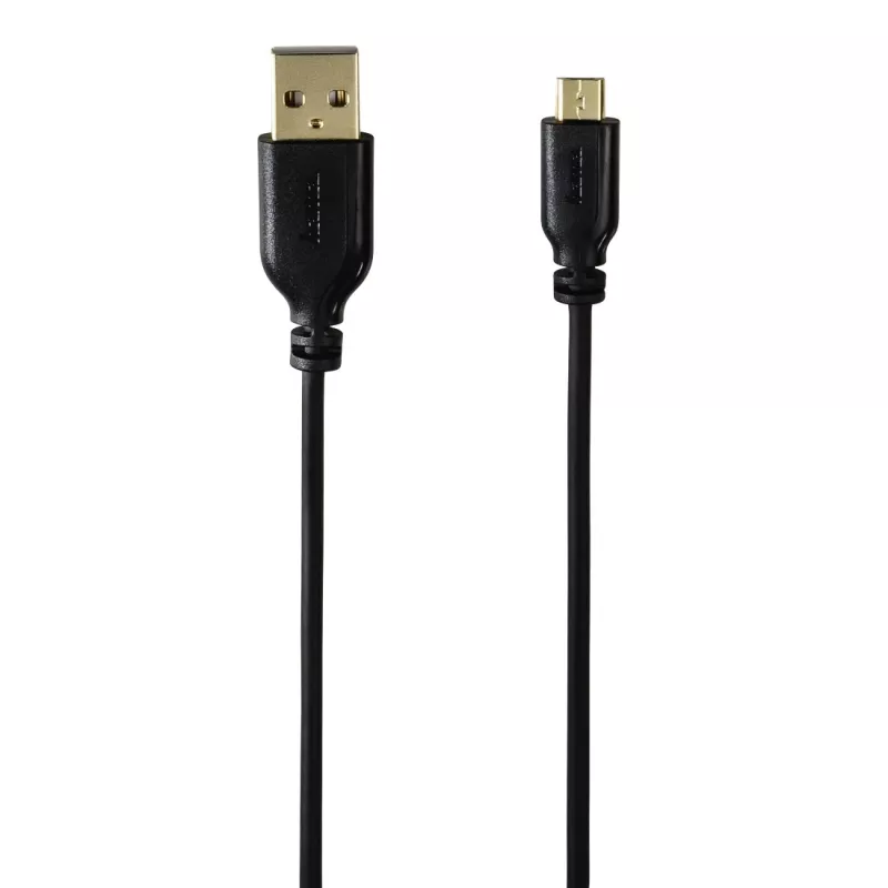 Hama 0,75 m USB 2.0 A – Micro-USB B laidas, juodas