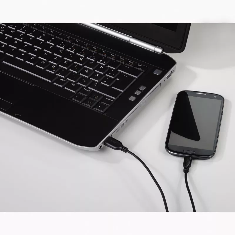 Hama 0,75 m USB 2.0 A – Micro-USB B laidas, juodas