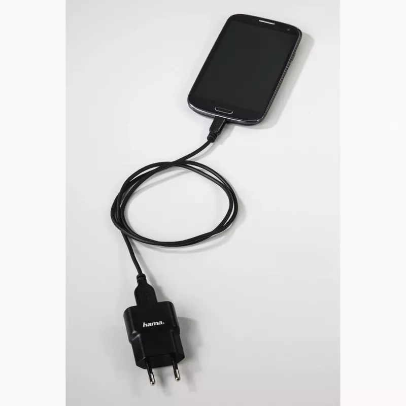 Hama 0,75 m USB 2.0 A – Micro-USB B laidas, juodas