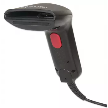 Rankinis CCD brūkšninių kodų skaitytuvas Manhattan Contact CCD, USB, 60 mm skaitymo plotis, kabelis 152 cm, maks. aplinkos šviesa 5000 liuksų (saulės šviesa), juodas, trejų metų garantija