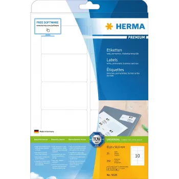 Lipnioji etiketė spausdintuvui HERMA Labels Premium A4 83,8x50,8 mm