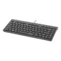 Manhattan Slim Wired USB Mini Keyboard, 12 multimedijos/funkcijų klavišai, įmontuotas 1,5 m USB-A laidas, kompaktiškas, žemo profilio formatas, skirtas PC ir nešiojamam kompiuteriui, juoda