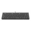 Manhattan Slim Wired USB Mini Keyboard, 12 multimedijos/funkcijų klavišai, įmontuotas 1,5 m USB-A laidas, kompaktiškas, žemo profilio formatas, skirtas PC ir nešiojamam kompiuteriui, juoda