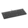 Manhattan Slim Wired USB Mini Keyboard, 12 multimedijos/funkcijų klavišai, įmontuotas 1,5 m USB-A laidas, kompaktiškas, žemo profilio formatas, skirtas PC ir nešiojamam kompiuteriui, juoda