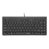 Manhattan Slim Wired USB Mini Keyboard, 12 multimedijos/funkcijų klavišai, įmontuotas 1,5 m USB-A laidas, kompaktiškas, žemo profilio formatas, skirtas PC ir nešiojamam kompiuteriui, juoda
