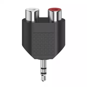Hama 00205187 Adapteris 3.5mm į 2x RCA juodas sidabrinis