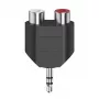 Hama 00205187 Adapteris 3.5mm į 2x RCA juodas sidabrinis