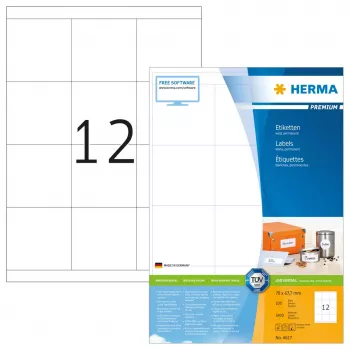 Lipnių etikečių lapai HERMA Labels Premium A4 70x67,7 mm