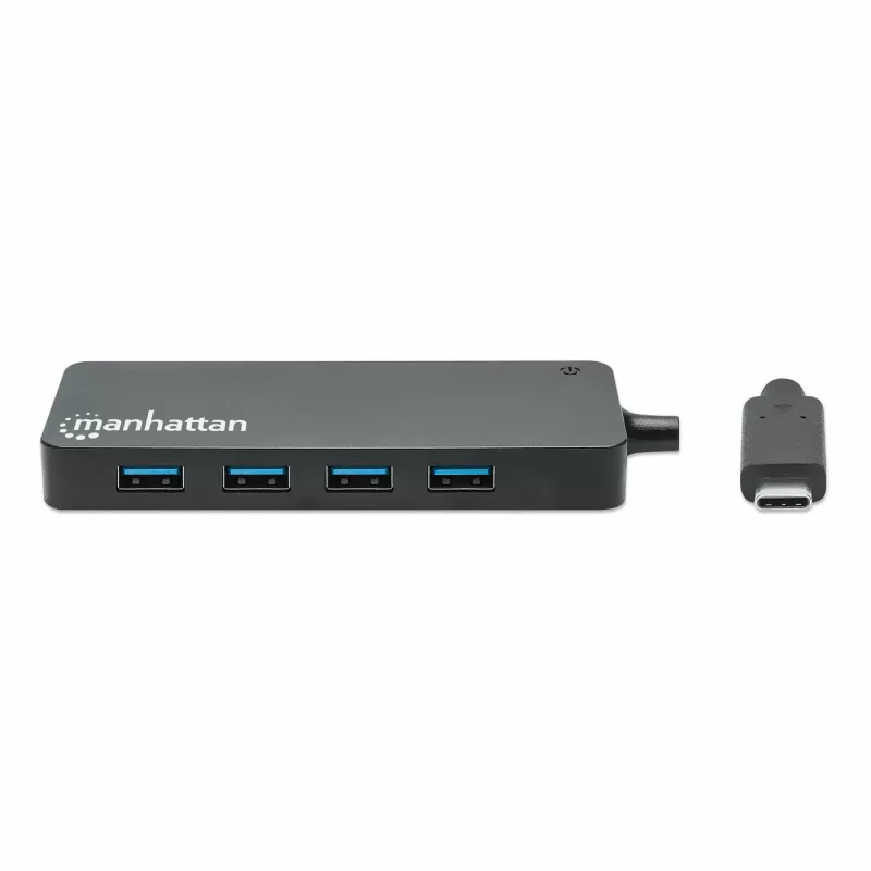 Manhattan USB-C Dock/Hub, 7 prievadai USB-A, 5 Gbps (USB 3.2 Gen1), juodas