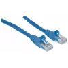 Intellinet tinklo jungiamasis laidas, Cat6A, 7,5 m, mėlynas, varinis, S/FTP, LSOH / LSZH, PVC, RJ45, auksu dengti kontaktai, su apsauga nuo užkliuvimo, su gaubtuku, viso gyvenimo garantija