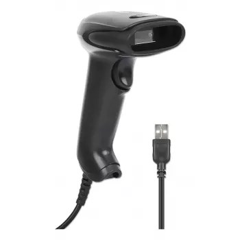 Manhattan Contact CCD rankinis brūkšninių kodų skaitytuvas, USB, 60 mm nuskaitymo plotis, kabelis 152 cm, maks. aplinkos šviesa 5000 liuksų (saulės šviesa), juodas, trejų metų garantija