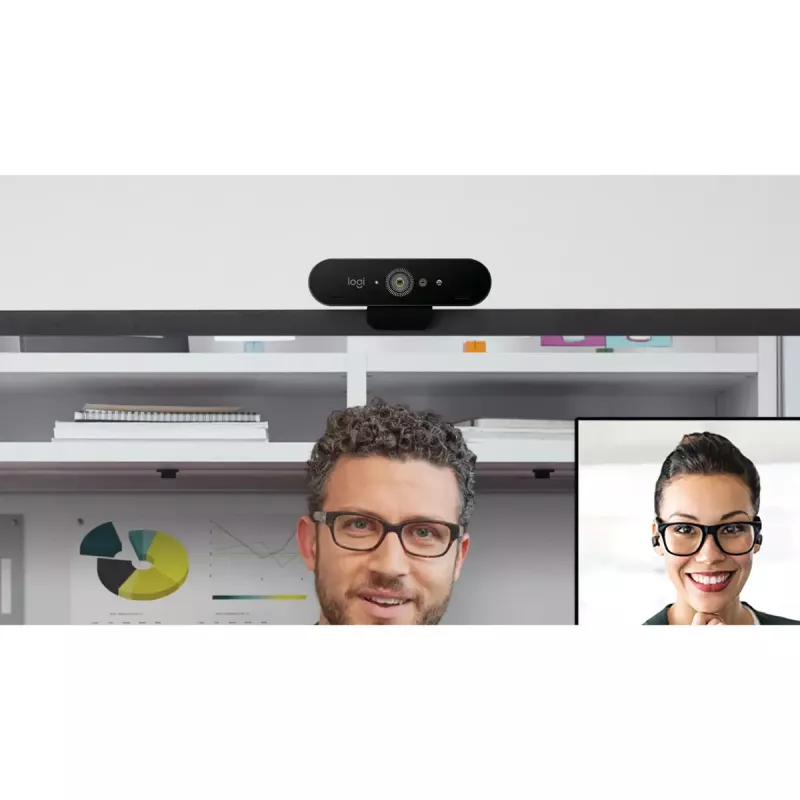 Logitech 4K Pro Webcam 4096 x 2160 juoda su triukšmo slopinimo mikrofonais