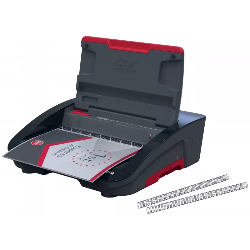 GBC WireBind® WB15E elektrinė rišimo mašina, vielinis rišimas, elektrinė, 125 lapų, juoda, raudona