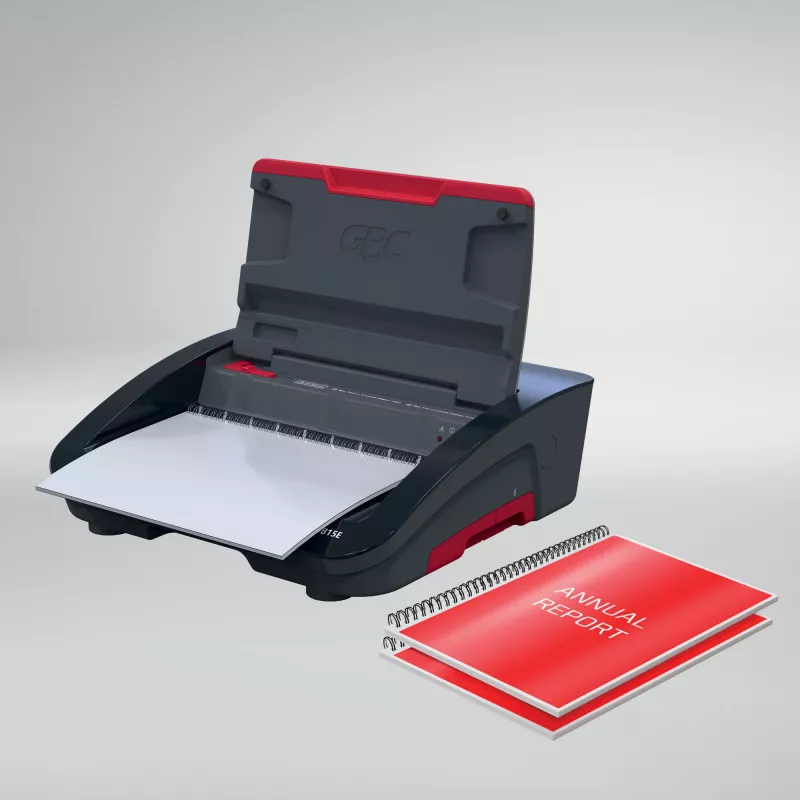 GBC WireBind® WB15E elektrinė rišimo mašina, vielinis rišimas, elektrinė, 125 lapų, juoda, raudona