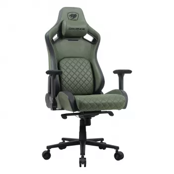 Universali žaidimų kėdė Cougar DEFENSOR S ARMY GREEN F – medžiaginis apmušalas, 150 kg, W 760 × D 690 mm, H 129,5–137 cm