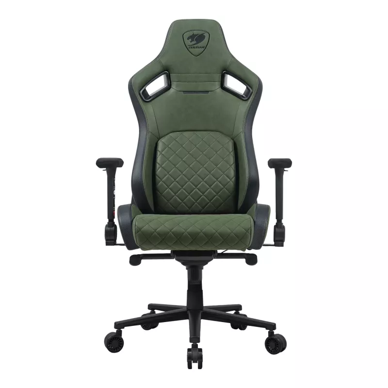 Universali žaidimų kėdė Cougar DEFENSOR S ARMY GREEN F – medžiaginis apmušalas, 150 kg, W 760 × D 690 mm, H 129,5–137 cm