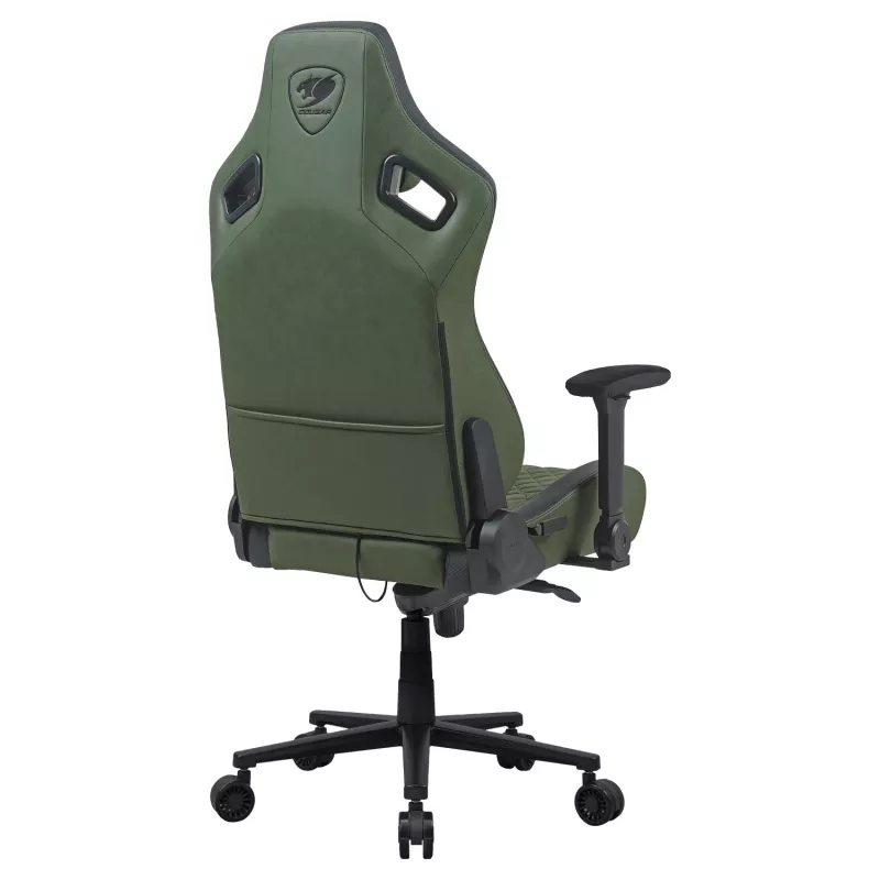 Universali žaidimų kėdė Cougar DEFENSOR S ARMY GREEN F – medžiaginis apmušalas, 150 kg, W 760 × D 690 mm, H 129,5–137 cm